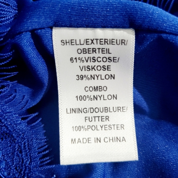 Adrianna Papell Blue Lace Timeless Cocktail Dress Woman's Size 8  Zip Up Back - Picture 10 of 10